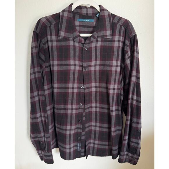 Perry Ellis Men's Button Up Shirt Size XL Plaid Red Black - Picture 1 of 7